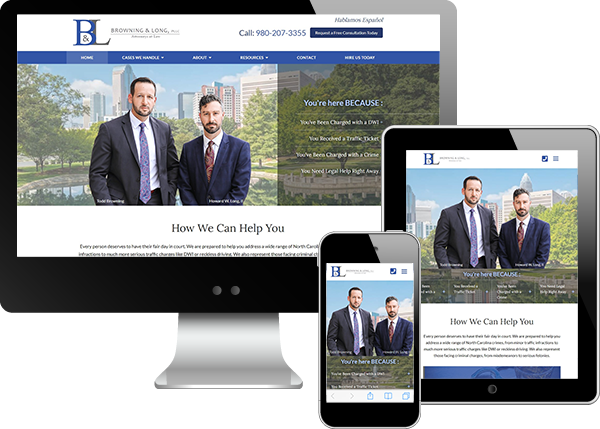 Multi-device view of Browning & Long website