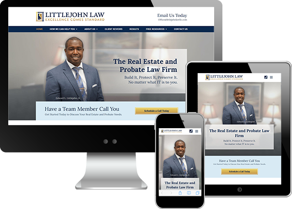 Multi-device view of Littlejohn Law website