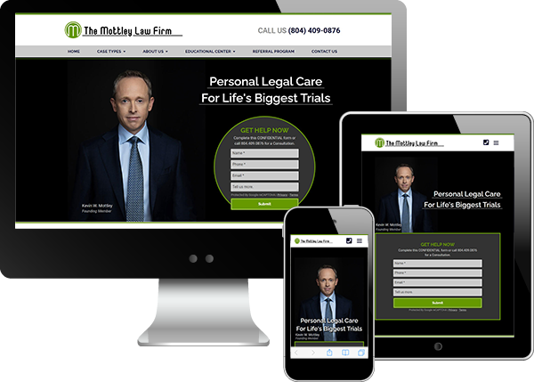 Multi-device view of Mottley Law Firm website