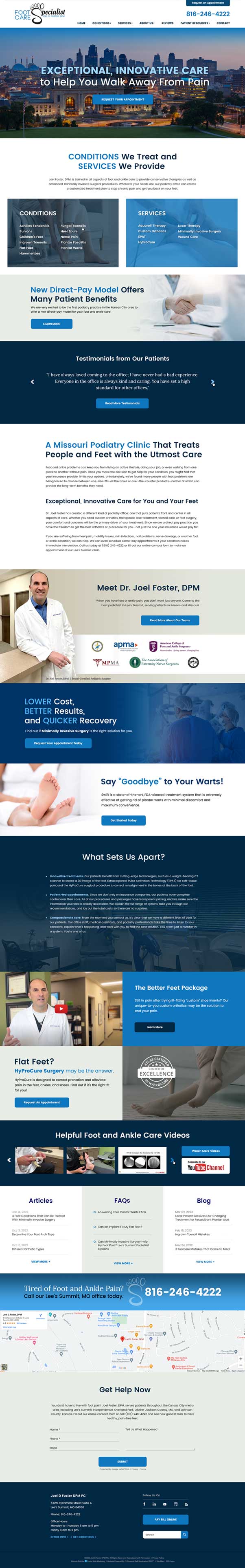 Joel D Foster DPM homepage